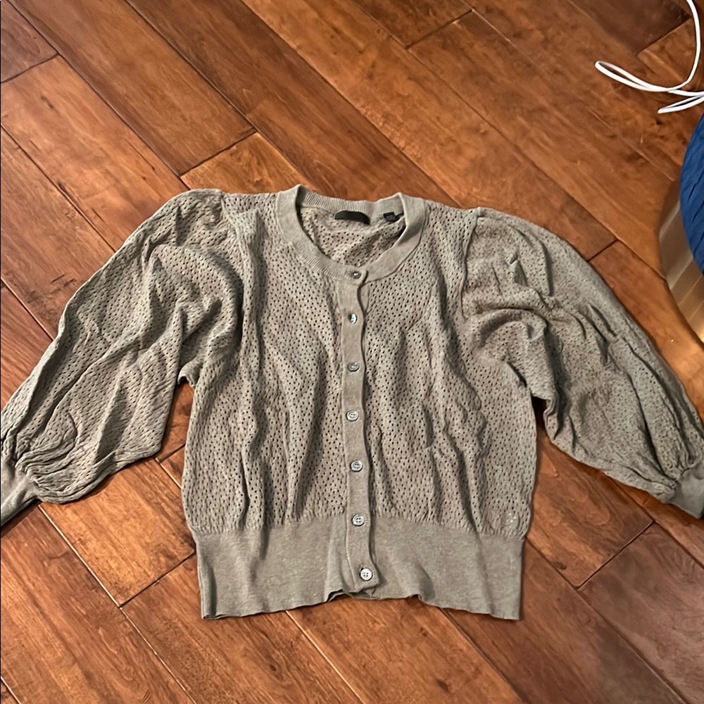 Women's Olive Button-Up Sweater